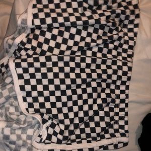 Checkered Cotton Shorts